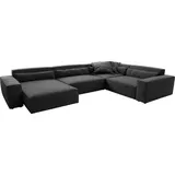 DeLife Wohnlandschaft Sirpio XL Mikrofaser Schwarz 360x260 cm Recamiere variabel