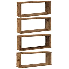 vidaXL Würfel-Wandregale 4 Stk. 60 x 15 x 23 cm Braun