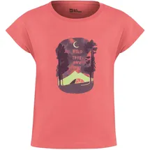 Jack Wolfskin Mädchen Graphic Girls T T-Shirt, Print Sunset Coral, 128 - 128