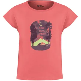 Jack Wolfskin Mädchen Graphic Girls T T-Shirt, Print Sunset Coral, 128 - 128