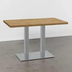 BIG Möbel GmbH Bistrotisch 140x80cm  | Eiche Rom Natur |  Edelstahl Gestell