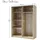 home collective Schwebetürenschrank 150 x 198,5 x 150,6 cm Beige