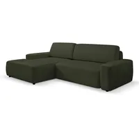 WERK2 Ecksofa »Bully L-Form«, Curvy Trend Ecksofa mit Schlaffunktion in weichem Cord grün