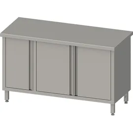 Stalgast Arbeitsschrank mit Flügeltüren, 1800x700x850 mm, mit Flügeltürschrank links, ohne Aufkantung, verschweißt
