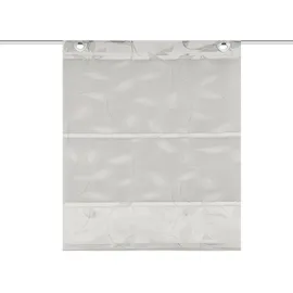 HOME WOHNIDEEN 91515 Magnetrollo RANA Ausbrenner Bambus, Ranken-Motiv, Fensterhaken, Farbe:grau, Größe:130 x 45 cm, Anzahl:1