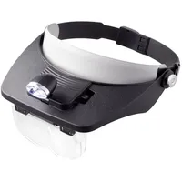 TOOLCRAFT TO-5137803 Kopflupe mit LED-Beleuchtung Vergrößerungsfaktor: 1.2 x, 1.8 x, 2.5 x, 3.5 x (L x B) 102 mm x 57 mm Schwarz