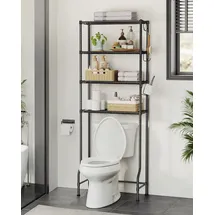 Songmics 4-stöckiges Toilettenregal, Badezimmerregal, verstellbare Ablagen - schwarz