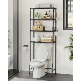Songmics 4-stöckiges Toilettenregal, Badezimmerregal, verstellbare Ablagen - schwarz
