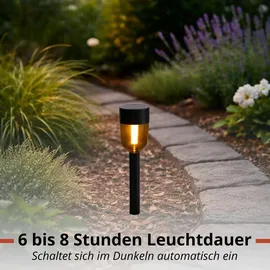 Grundig Solarleuchte Edelstahl 34,5 cm 4er Set Schwarz