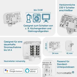 eQ-3 Homematic IP Schaltaktor mit Tastereingang (16 A) - Unterputz