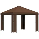 vidaXL Pavillon 3 x 3 m inkl. 4 Seitenteile Braun