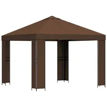 vidaXL Pavillon 3 x 3 m inkl. 4 Seitenteile Braun