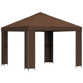 vidaXL Pavillon 3 x 3 m inkl. 4 Seitenteile Braun
