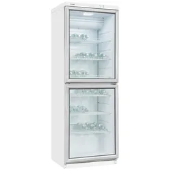 EXQUISIT Getränkekühlschrank "GKS350-2-GT-280D weiss", D (A-G), silber (weiß), Rechtsanschlag, Kühlschränke, 320 L Volumen, Getränkekühlschrank mit Glastür, LED