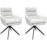 byLIVING Esszimmerstuhl Pura 2er Set Cordbezug off-white, Gestell schwarz