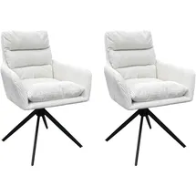 byLIVING Esszimmerstuhl Pura 2er Set Cordbezug off-white, Gestell schwarz