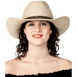 thetru Kostüm Texashut, Klassischer Cowboyhut für Euer Western Kostüm weiß 57