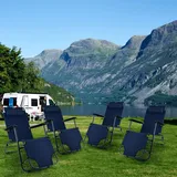 Gartenliegen Campingstuhl Sonnenliege klappbar Kopfkissen Strandstuhl blau 4x