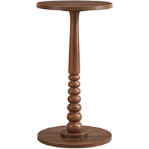 VASAGLE Mariel Kollektion - Beistelltisch rund, Kleiner Sofatisch, Nachttisch, Bein aus Massivholz, Mid-Century-Modern-Stil, für Wohnzimmer, Schlafzimmer, kastanienwalnussfarben