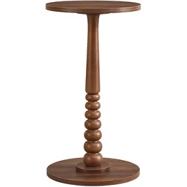 VASAGLE Mariel Kollektion - Beistelltisch rund, Kleiner Sofatisch, Nachttisch, Bein aus Massivholz, Mid-Century-Modern-Stil, für Wohnzimmer, Schlafzimmer, kastanienwalnussfarben
