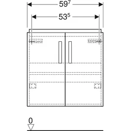 Geberit Renova Compact Unterschrank für Waschtisch, mit zwei Türen, hellgrau, 501.926.42.1