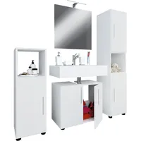 VCM Badmöbelset Badmöbel Set aus Unterschrank, Midischrank, Hochschrank und