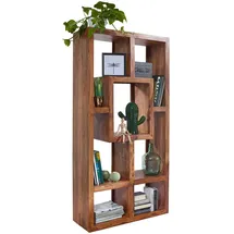 FineBuy Design Bücherregal Massiv Sheesham 180cm Massivholz Raumteiler Regal