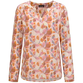 GOLDNER Florale Druckbluse mit V-Ausschnitt orange 42