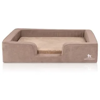 Knuffelwuff orthopädisches Hundebett mit Wendekissen Bellamy Braun M-L