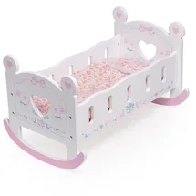 ROBUD Puppenbett aus Holz für 45cm Puppen, Puppenwiege mit Kissen und Decke, geeignet für Kinder ab 3 Jahren.