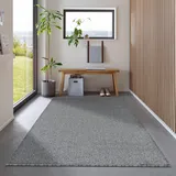 Carpetsale24 Teppich Wohnzimmer Dichter Kurzflor Einfarbig Teppich Modern Robust Rechteckig und Rund Teppich Grau Teppich 160x230 cm