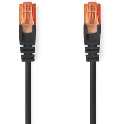 Nedis CAT6-Netzwerkkabel - RJ45 Stecker - RJ45 Stecker - U/UTP - 15.0 m - Rund - PVC - Schwarz - Label