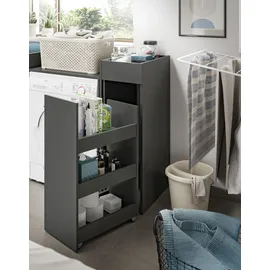 WELLTIME FALAS Anbauregal 29 x 60 x 101 cm Schwarz
