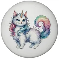 Speecheese Einhorn-Katze Magnet rund Einhorn-Katze Magnet Niedlich Süß Fantasie