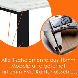 AKKE Esstisch Küchentisch Esszimmertisch Craft Weiß 100x50cm