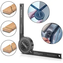 STAHLWERK Winkelmesser 360° Grad Aluminium Gehrungswinkelmesser