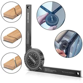 STAHLWERK Winkelmesser 360° Grad Aluminium Gehrungswinkelmesser