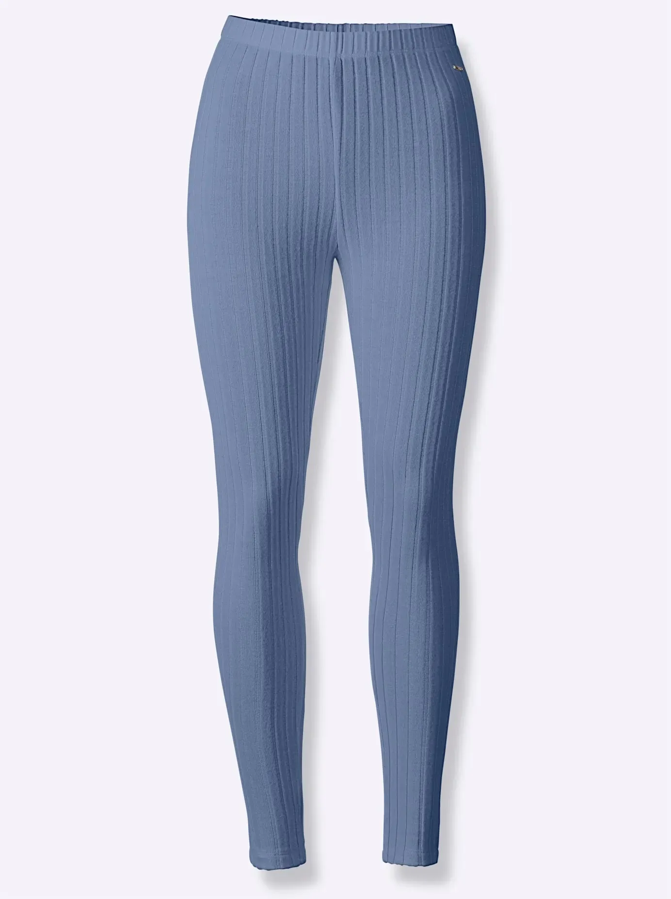 Leggings FEEL GOOD, Damen, Gr. 52/54, Normalgrößen, blau (taubenblau), 64% Polyester, 32% Viskose, 4% Elasthan, unifarben, Hosen Leggings