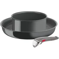Tefal Ingenio Renew Set mit 3 Teilen, Pfanne 28 cm, Topf 18 cm, Griff, Induktion, Keramikbeschichtung, Thermo-Signalfunktion, recycelt L2609302