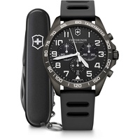 Victorinox Herren-Uhr FieldForce Sport Chrono, Herren-Armbanduhr, analog, Quarz, Wasserdicht bis 100 m, Gehäuse-Ø 42 mm, Armband 21 mm, 95 g, Schwarz