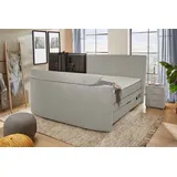 Jockenhöfer Gruppe Boxspringbett »Bel Air mit versenkbarem TV-Lift (für bis zu 40 Zoll), Fernbedienung, Bettkasten/Stauraum grau