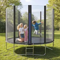 WoRaum Trampolin Outdoor Ø 305 cm Komplettset mit Sicherheitsnetz, Leiter, Zubehör – Gartentrampolin für Kinder und Erwachsene