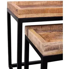 Mr. Deko Couchtisch 2er Set Lecce Mango natur