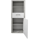 Mäusbacher Frieda Beistellschrank Vintage Wood Grey 55x128x41 cm - Vintage wood grey/Weiß matt lack