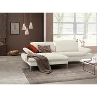 W.Schillig Ecksofa »enjoy&MORE«, mit Sitztiefenverstellung, Füße Chrom glänzend, Breite 294 cm weiß