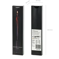 3 Blutkerzen 20,4cm Wachs - blutende Kerzen Partydeko Halloween Party Kostümparty Gothic Vampire Spukhaus Tischdeko Spitzkerzen Stabkerzen Schwarz Rot