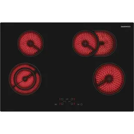 Daewoo Backofen Set Schwarz SoftClose Hydrolyse + Kochfeld Bräterzone