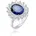 Elli Ring Damen Cocktail Saphirblau Zirkonia 925 Silber