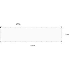 ECD Germany Abdeckplane Gewebeplane mit Ösen 1,5x6m 9m2 180g/m2