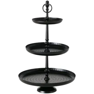 Boltze Etagere Noorwijk Servierplatte Dessertständer mit 3 Etagen Servierset für Kuchen, Obst und Kekse 31cm Durchmesser